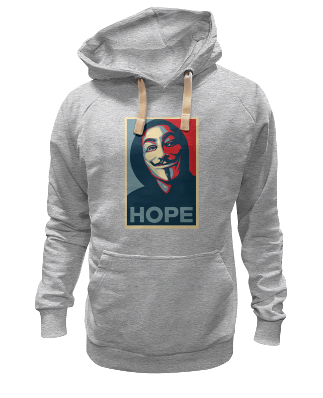 

Худи унисекс Printio Anonimus (obey) серое 2XL, Серый, Anonimus (obey)