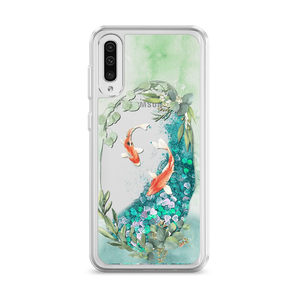 

Жидкий чехол с блестками "Две золотые рыбки" на Samsung Galaxy A50, 27795-1