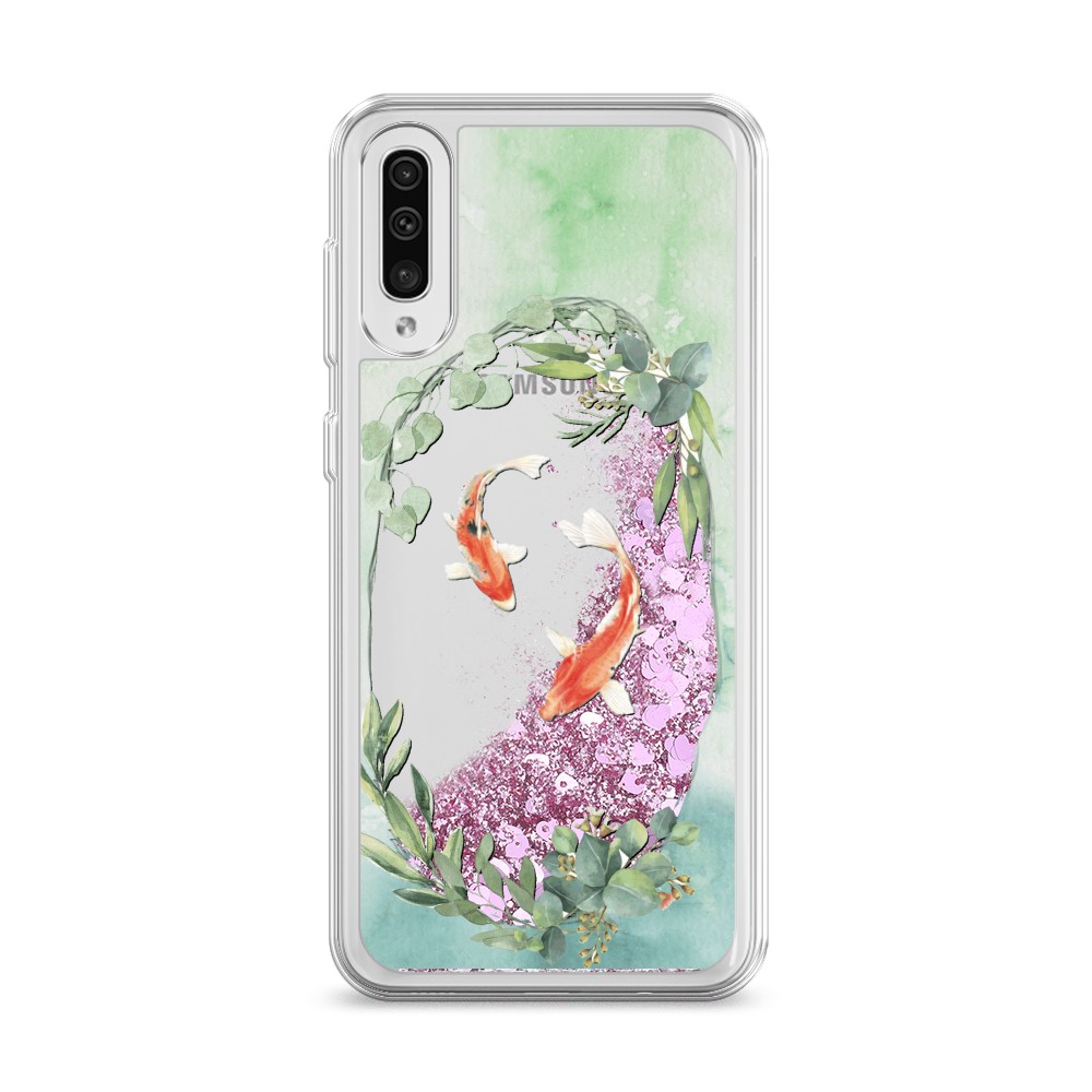 

Жидкий чехол с блестками "Две золотые рыбки" на Samsung Galaxy A50