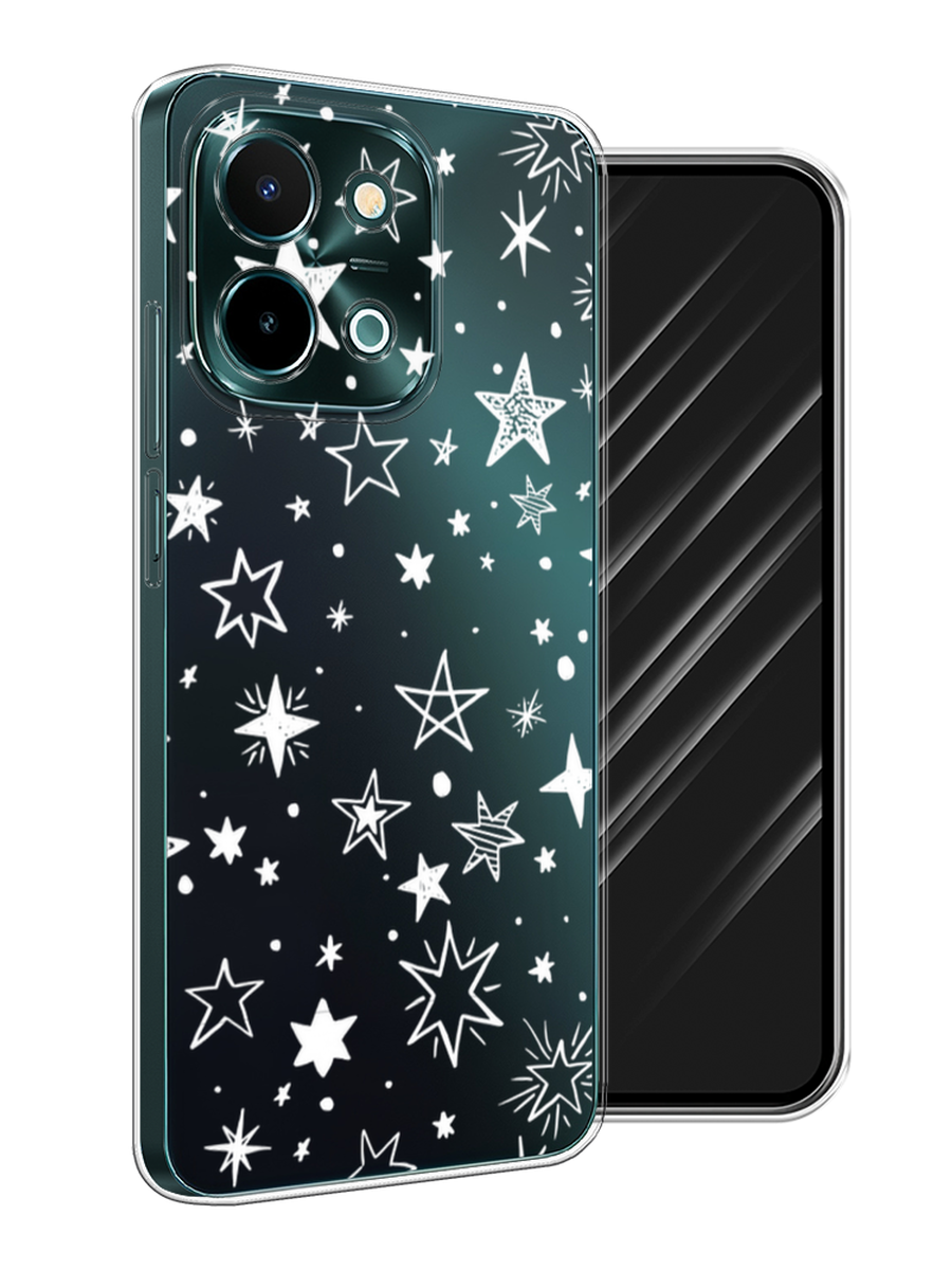 

Чехол Awog на Vivo Y28 4G "Звездочки графика белая", Прозрачный;белый, 2611650-1