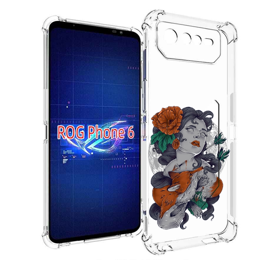 

Чехол MyPads темная девушка с лисой для Asus ROG Phone 6, Прозрачный, Tocco