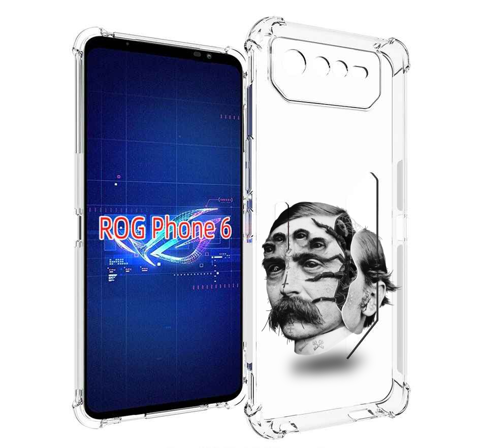 

Чехол MyPads страшное лицо мужчины для Asus ROG Phone 6, Прозрачный, Tocco