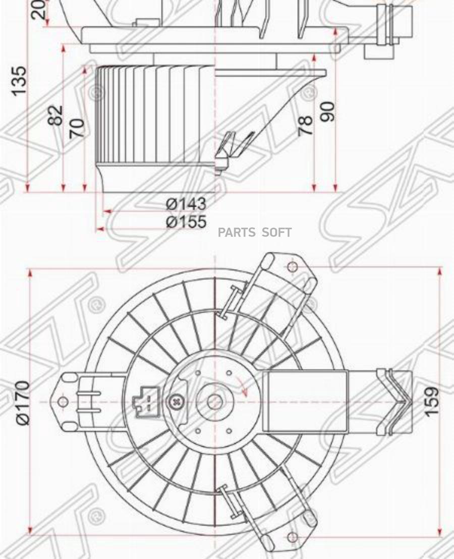 

SAT Мотор отопителя салона TOYOTA HIACE/QUANTUM ##H2## 05-/HONDA INSIGHT 09- LHD