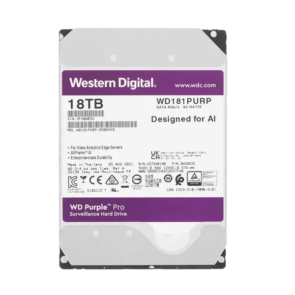 

Жесткий диск WD Purple Pro 18 ТБ (WD181PURP), Purple Pro