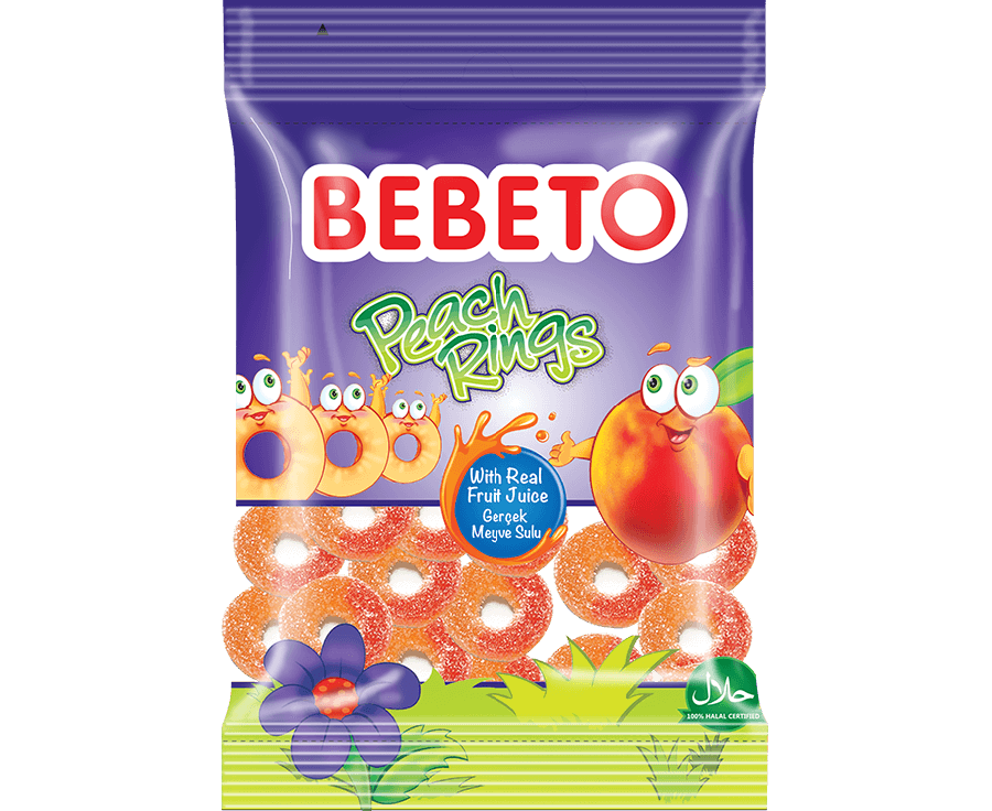 

Мармелад Bebeto Peach Rings жевательный персик 70 г