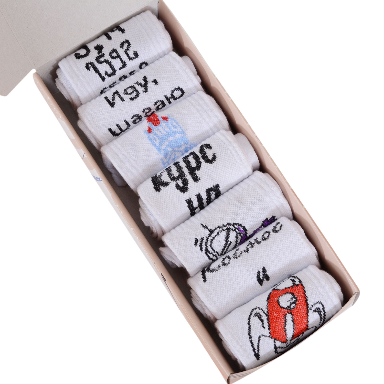 фото Подарочный набор носков женских челны текстиль l34-7-1ж/117 разноцветных 23-25