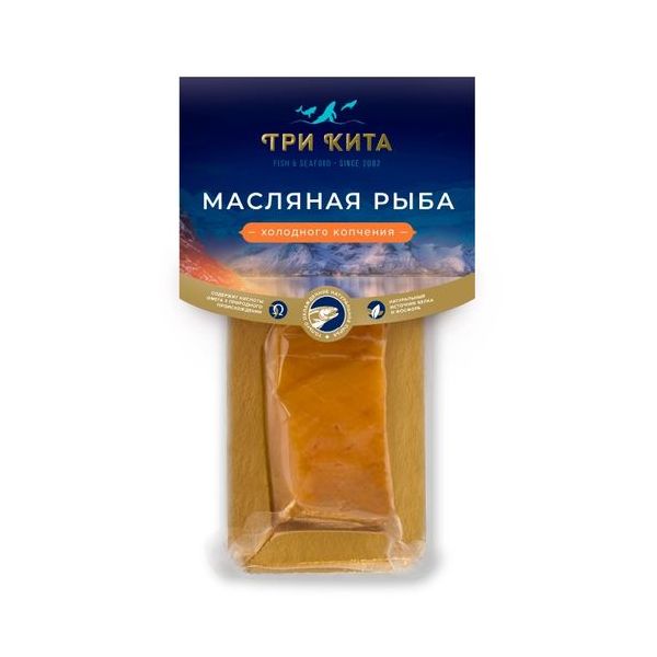 

Масляная рыба холодного копчения Три Кита филе кусок на коже 200 г