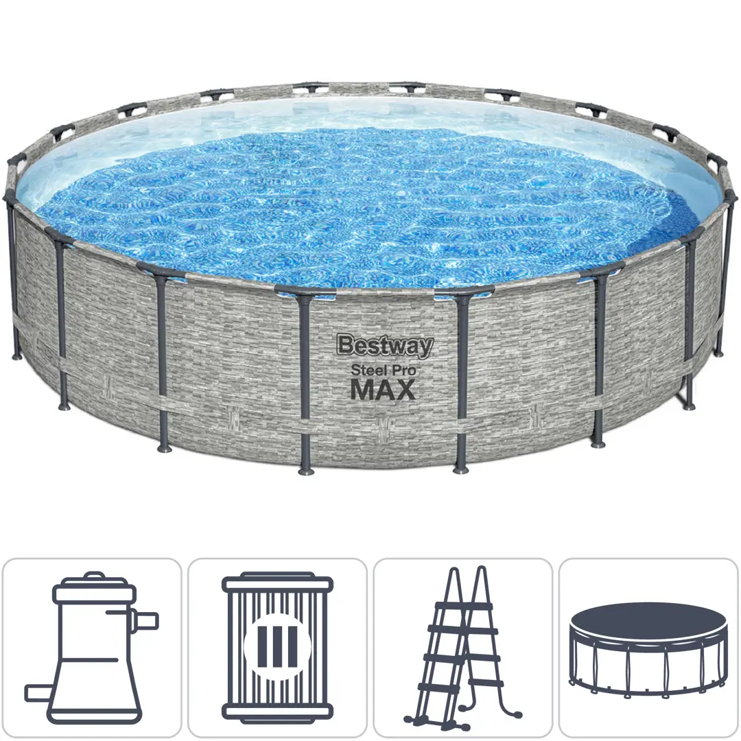 

Каркасный бассейн Bestway 5618Y 549х549х122 см, Серый