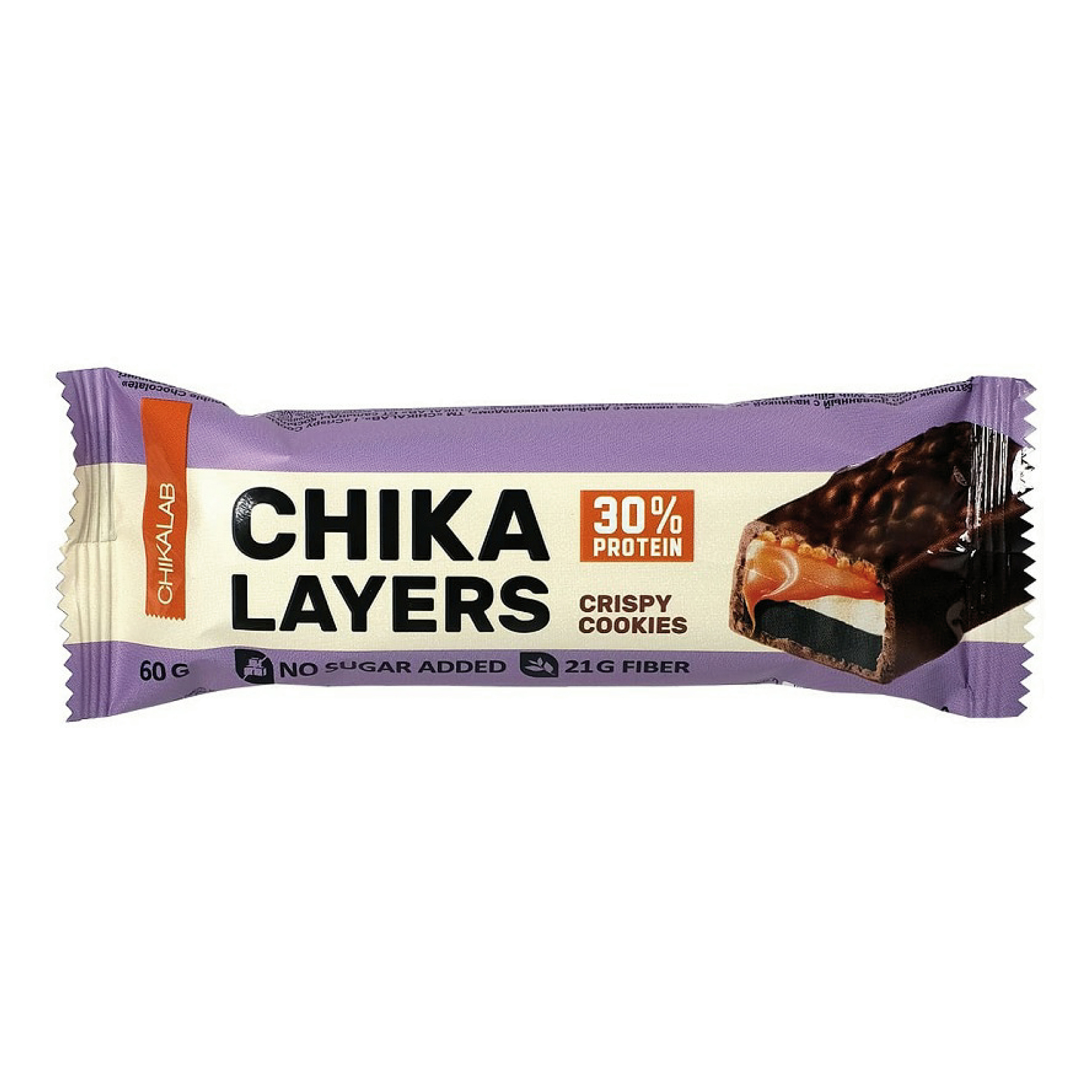 Батончик Chikalab Chika Layers Хрустящее печенье с двойным шоколадом 60 г