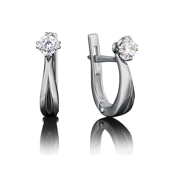 

Серьги из белого золота с фианитом PLATINA jewelry 02-2227-00-401-1120-03, 02-2227-00-401-1120-03