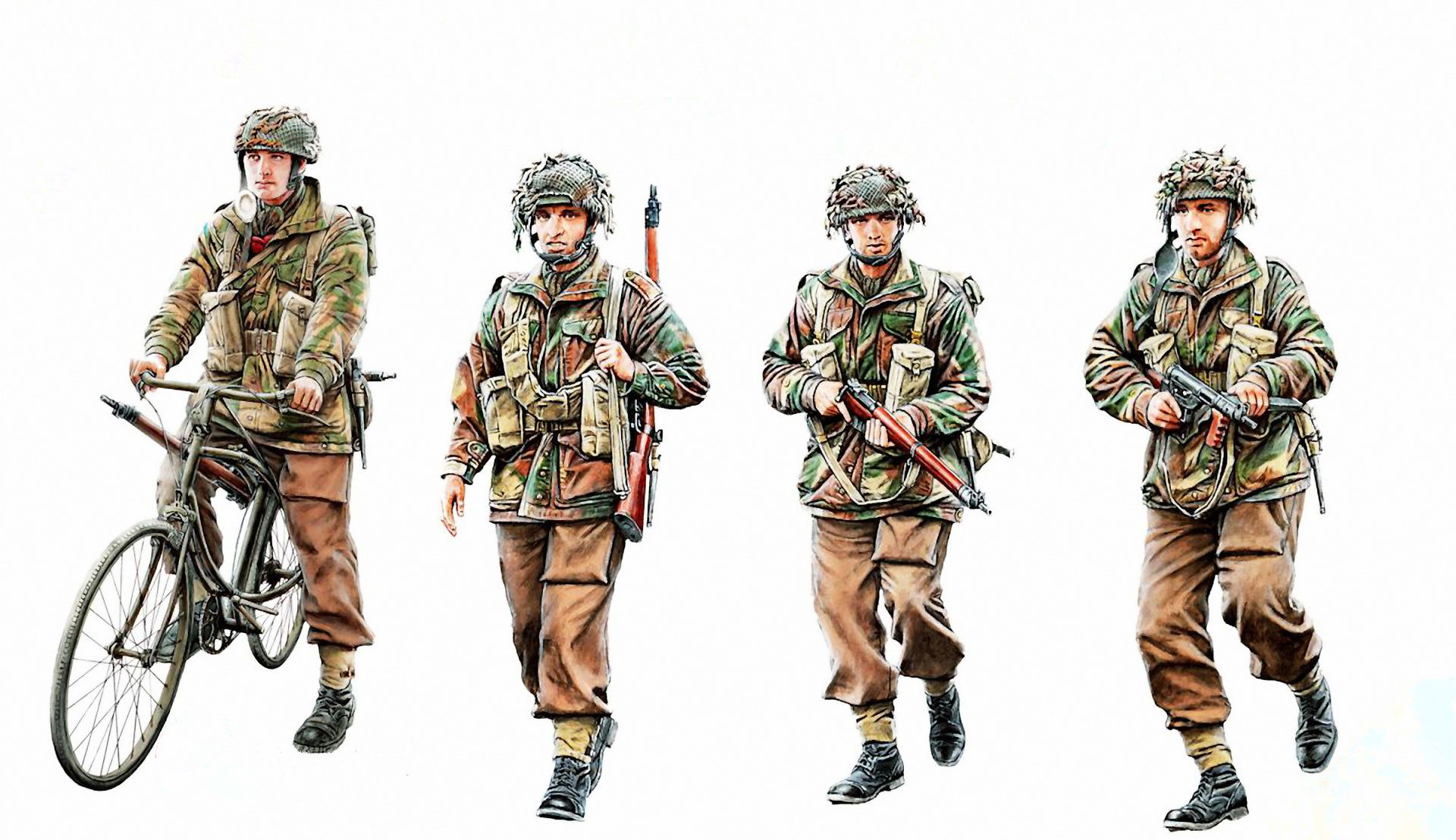 

Модели для сборки Bronco 1/35 WWII British Paratroops in Action Set A CB35177