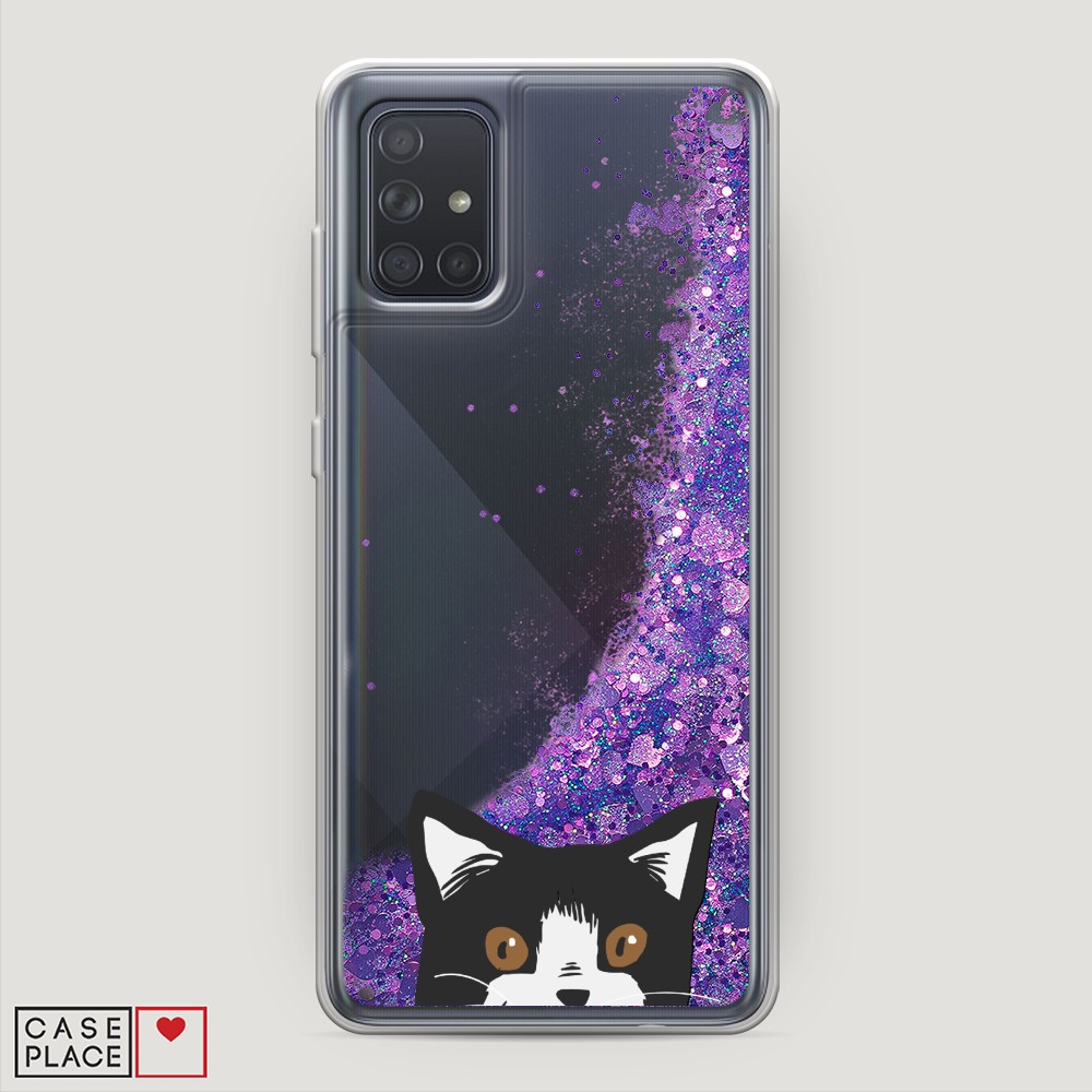 

Чехол Awog на Samsung Galaxy A71 4G "Подглядывающий кот", Разноцветный, 29092-1