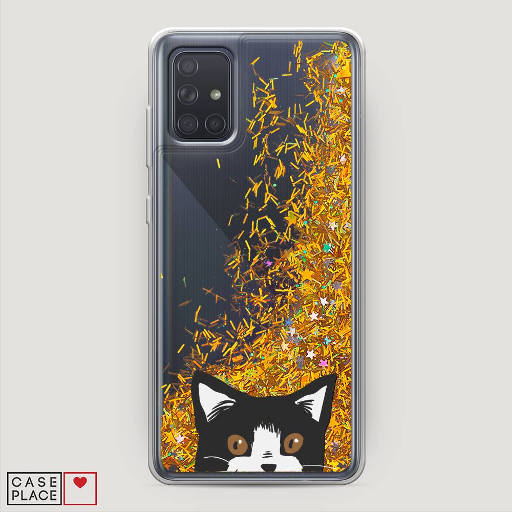 

Чехол Awog на Samsung Galaxy A71 4G "Подглядывающий кот", Разноцветный, 29090-1