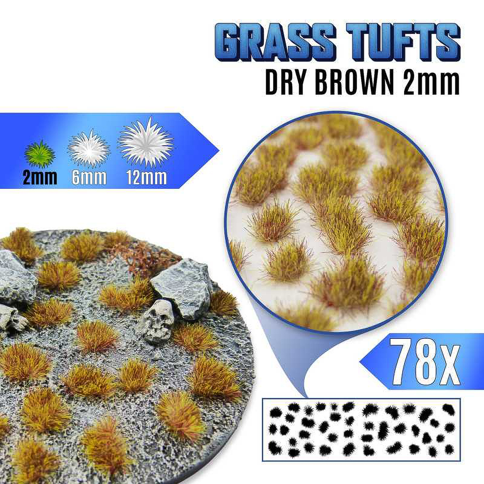 

Пучки травы для моделирования Green Stuff World Grass Tufts 2 mm Dry Brown, Grass Tufts