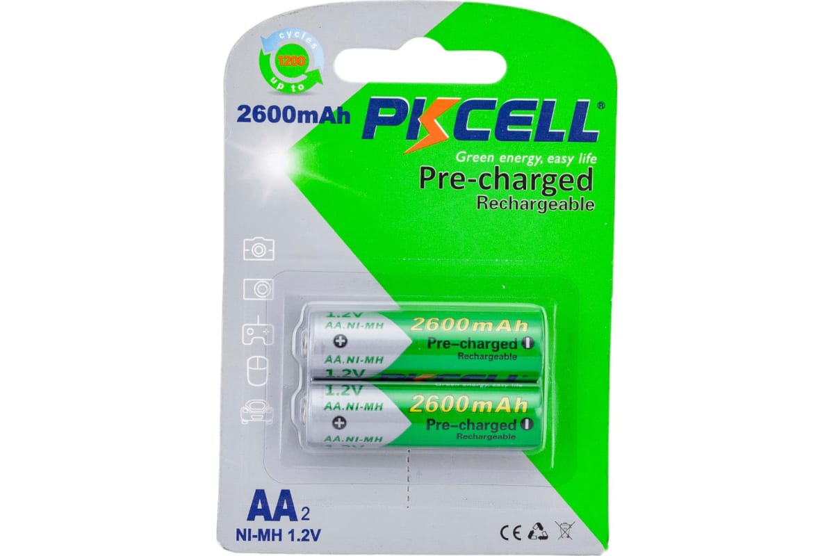 Аккумулятор PKCELL NI-MH RTU AA2600-2B тип - AA 2 шт в блистере