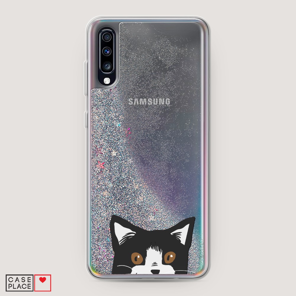 

Чехол Awog на Samsung Galaxy A70 "Подглядывающий кот", Разноцветный, 28191-1