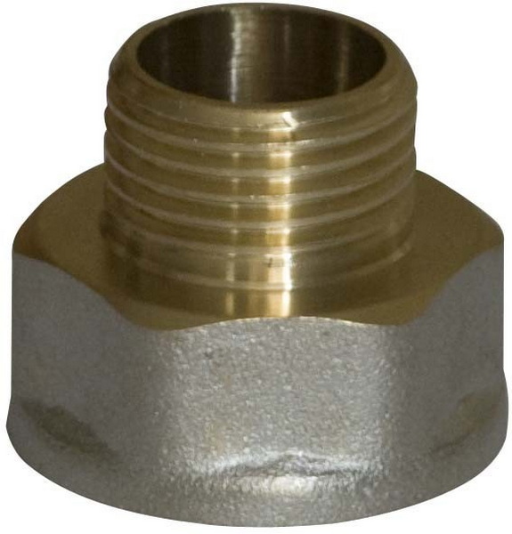 

Переходник латунь RTP 00808 1/2"x3/4xсеребристый, Серебристый
