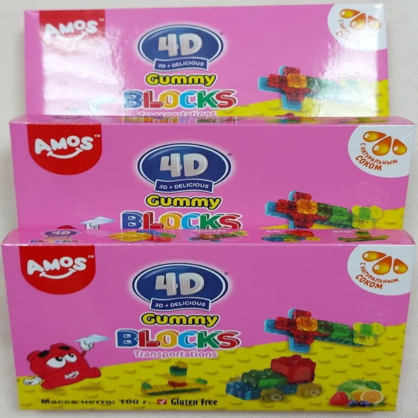 

Мармелад жевательный 4D Gummy blocks christmas house 300 г