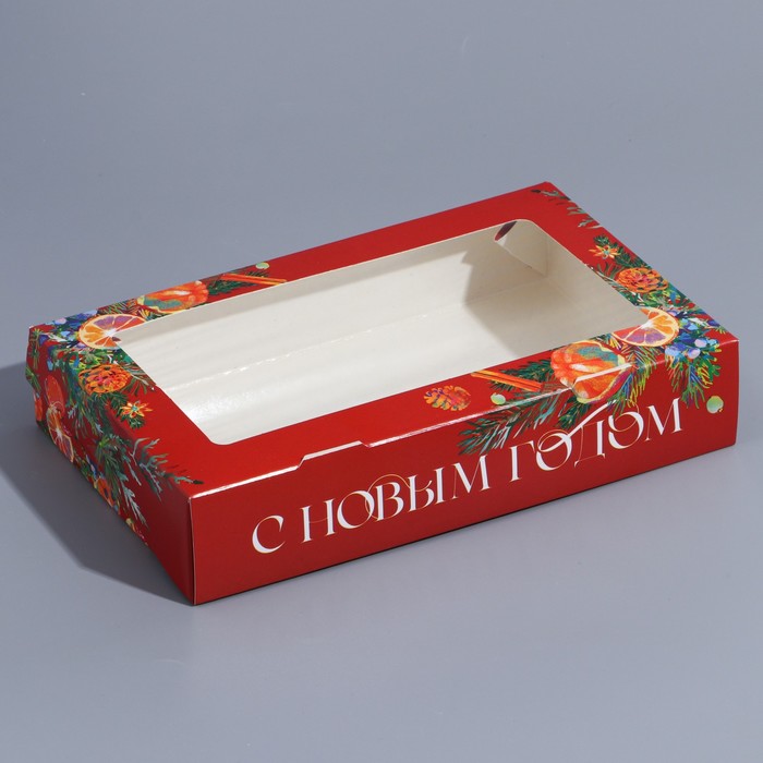 

Коробка складная Зимние фрукты, 20  12  4 см 5 шт, Красный