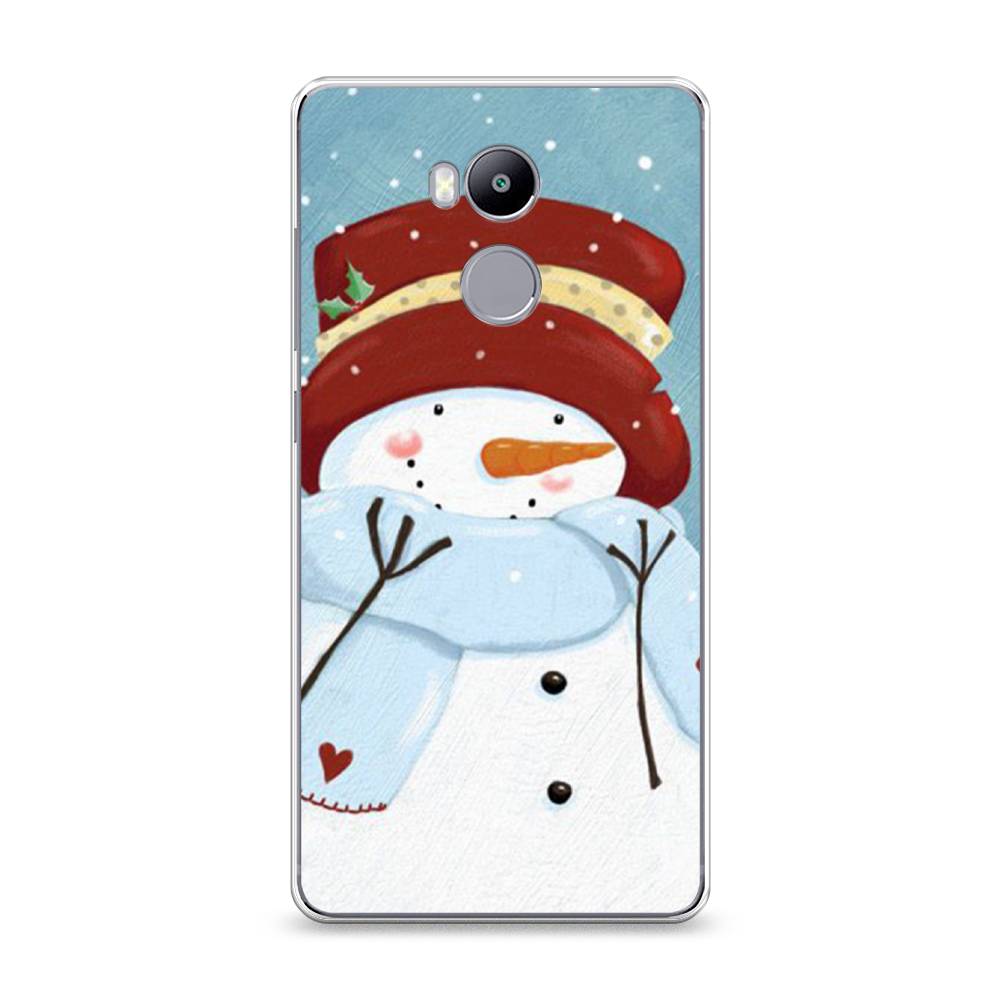 

Чехол на Xiaomi Redmi 4 Pro "Застенчивый снеговик", Голубой;белый;красный, 31250-5