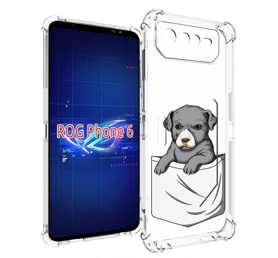 

Чехол MyPads собачка в кармане для Asus ROG Phone 6, Прозрачный, Tocco