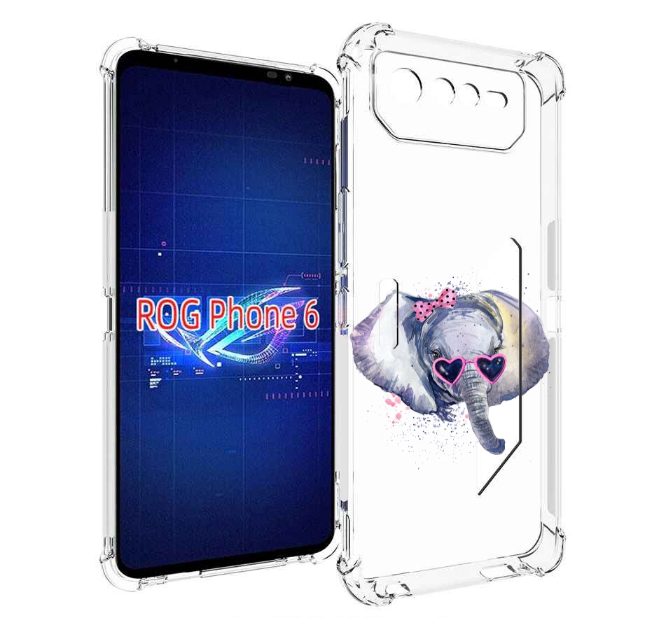 

Чехол MyPads слоник в очках для Asus ROG Phone 6, Прозрачный, Tocco