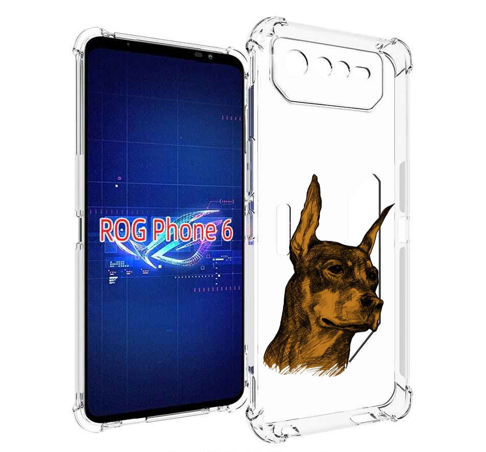 

Чехол MyPads скетч доберман для Asus ROG Phone 6, Прозрачный, Tocco