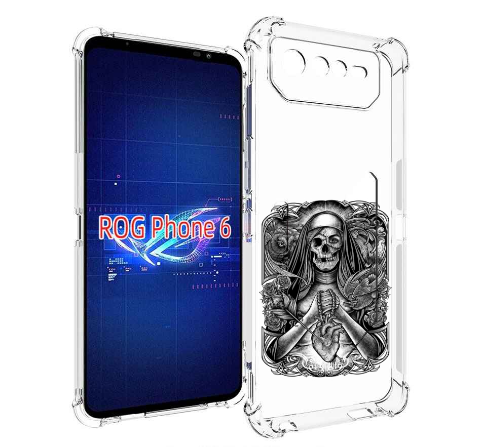 

Чехол MyPads скелет с сердцем для Asus ROG Phone 6, Прозрачный, Tocco