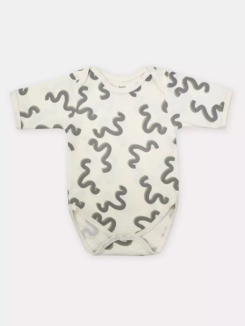 Боди с коротким рукавом Rant HUGS AND KISSES Pattern Beige р.62 боди с коротким рукавом rant hugs and kisses pattern grey р 68