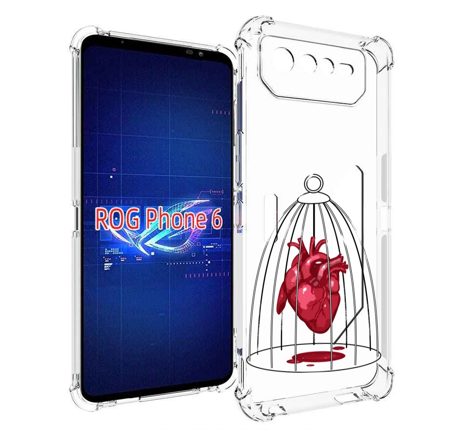 

Чехол MyPads сердце в клетке для Asus ROG Phone 6, Прозрачный, Tocco