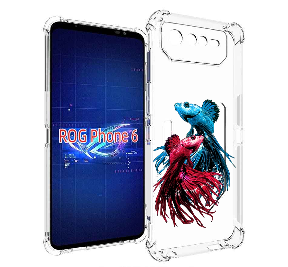 

Чехол MyPads рыбы петушки для Asus ROG Phone 6, Прозрачный, Tocco