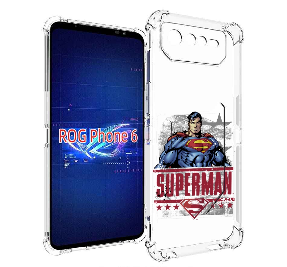 

Чехол MyPads рисунок супермен для Asus ROG Phone 6, Прозрачный, Tocco