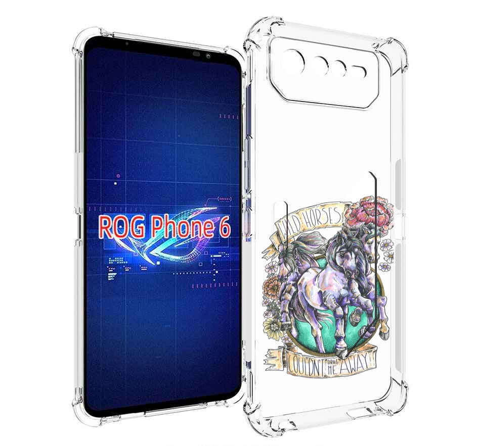 

Чехол MyPads рисунок коней в цветах для Asus ROG Phone 6, Прозрачный, Tocco