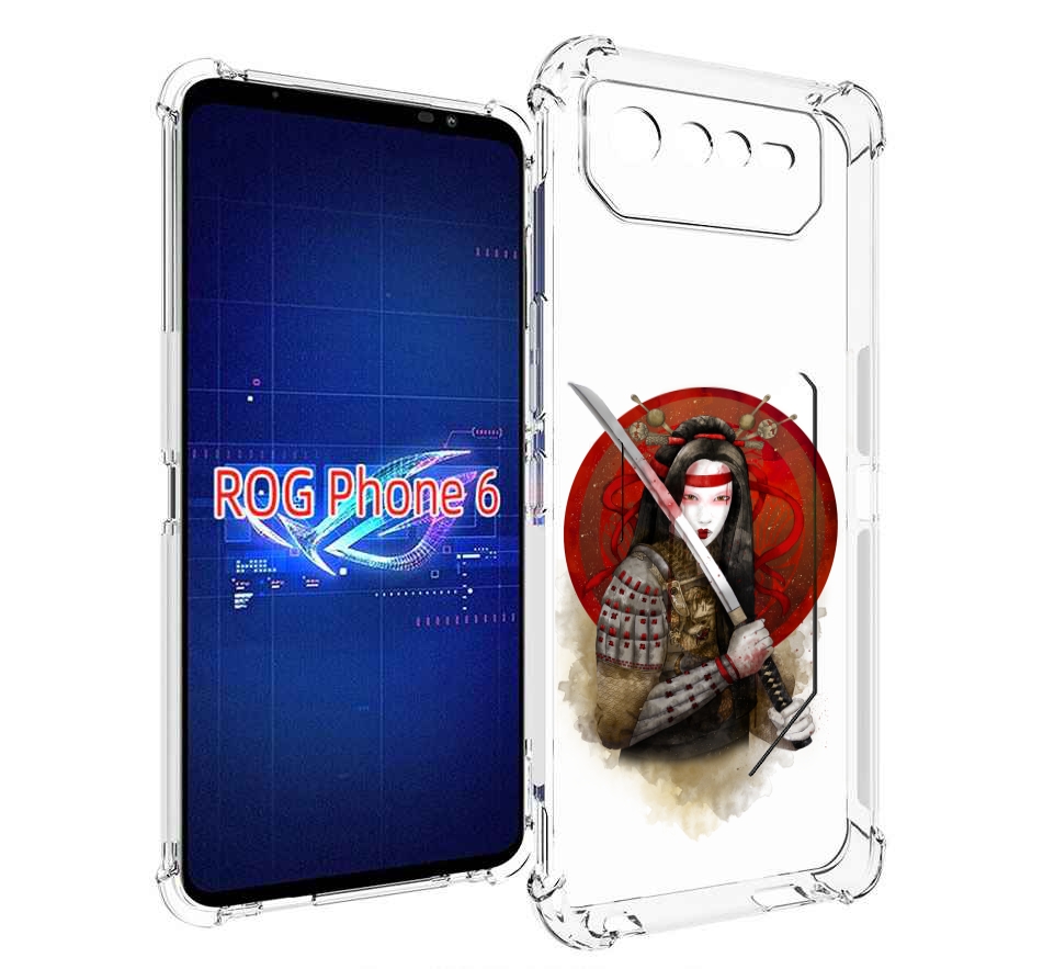 

Чехол MyPads рисованная девушка с катаной для Asus ROG Phone 6, Прозрачный, Tocco
