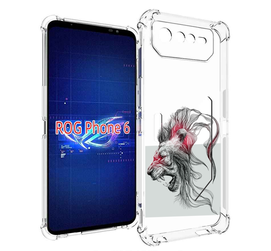 

Чехол MyPads разъяренный лев для Asus ROG Phone 6, Прозрачный, Tocco