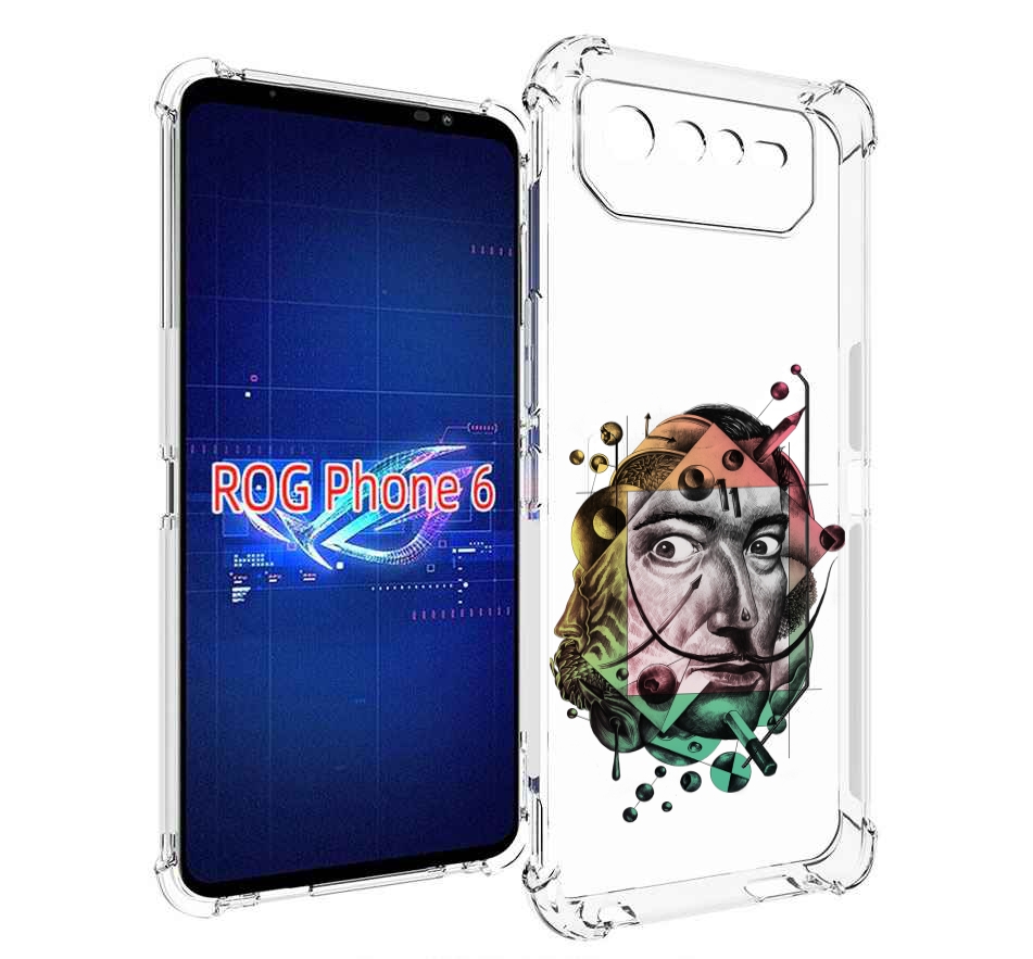 

Чехол MyPads разноцветное лицо абстракция для Asus ROG Phone 6, Прозрачный, Tocco