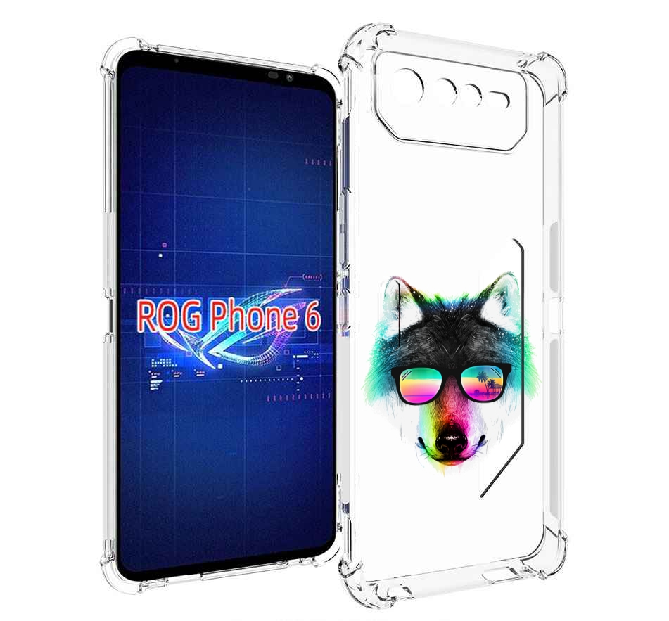 

Чехол MyPads радужный волк для Asus ROG Phone 6, Прозрачный, Tocco