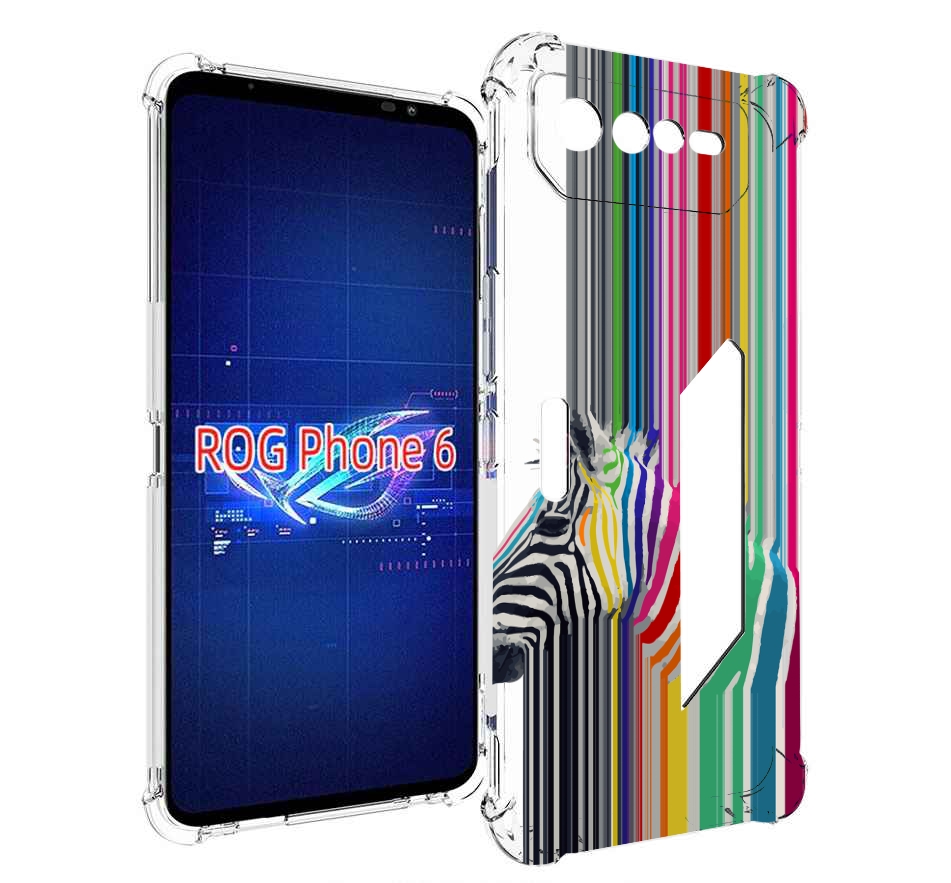 

Чехол MyPads радужная зебра для Asus ROG Phone 6, Прозрачный, Tocco