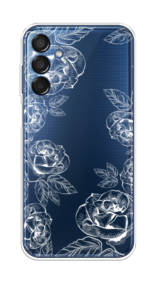 

Чехол на Samsung Galaxy M15 5G "Розы графика", Черный;серый, 2109550-1