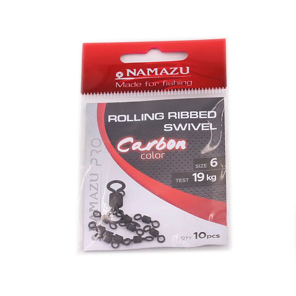 

Вертлюг Namazu Pro ROLLING RIBBED SWIVEL, латунь, цв. Carbon, р. , test-19 кг (уп. 10 шт, Черный, Pro Rolling Ribbed Swivel
