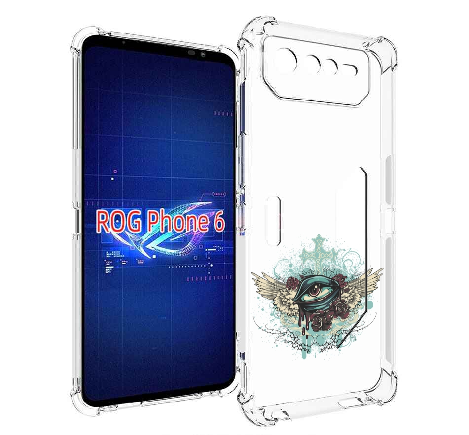 

Чехол MyPads плачущий глаз с крыльями для Asus ROG Phone 6, Прозрачный, Tocco