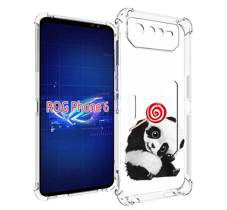 

Чехол MyPads панда с леденцом для Asus ROG Phone 6, Прозрачный, Tocco
