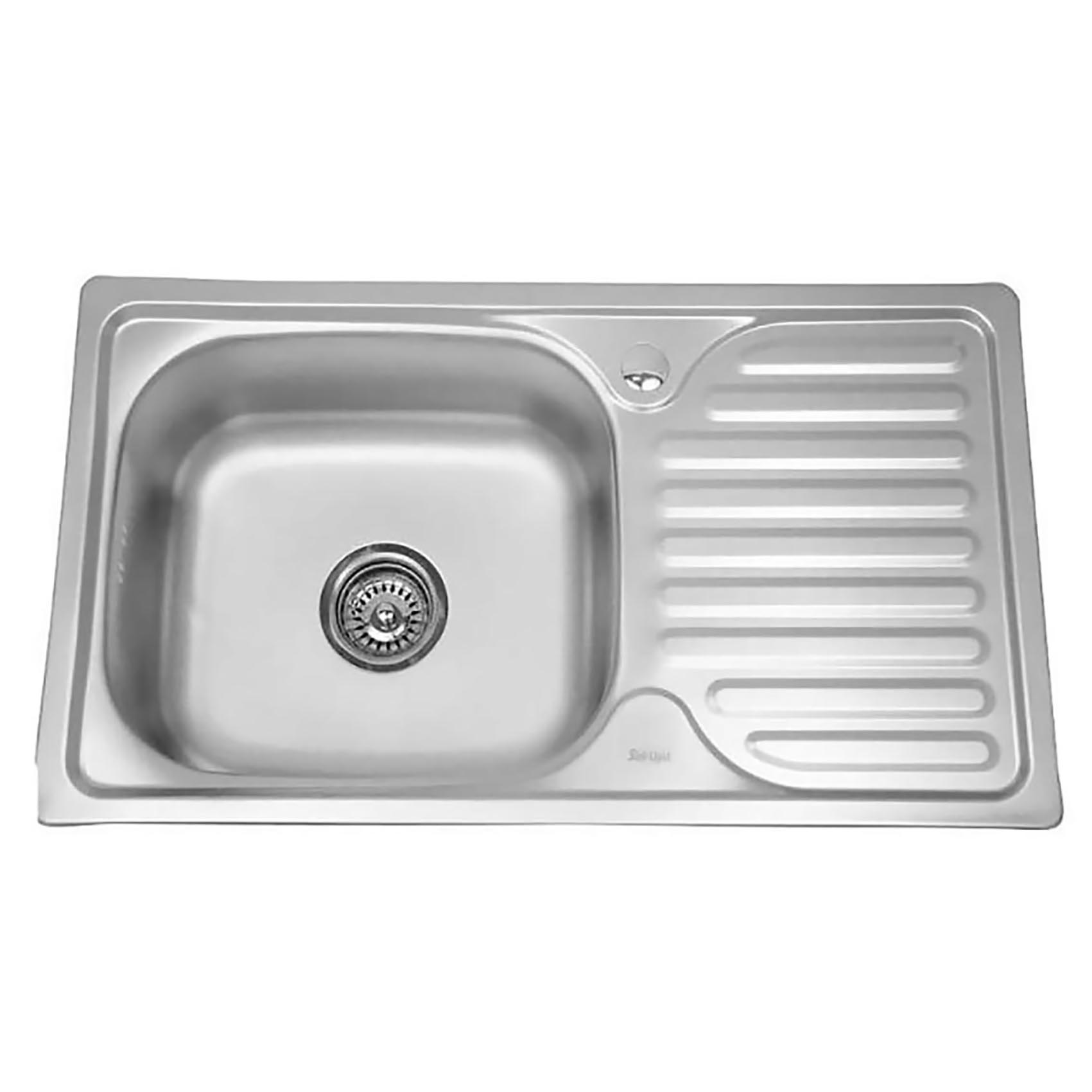 Мойка кухонная SINKLIGHT 7642 ECO L 0.8/180 1D врезная из нержавеющей стали 76х42 см