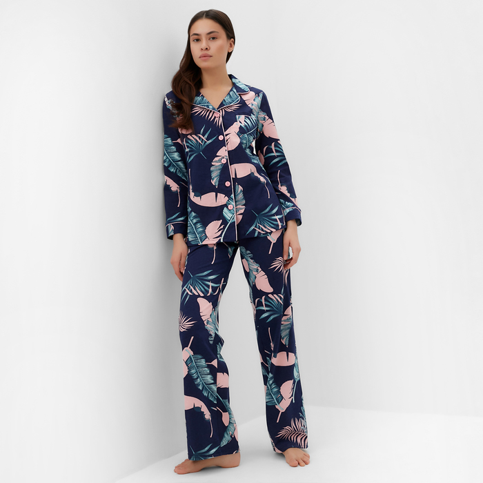 

Пижама женская KAFTAN Tropical dream синяя 56-58 RU, Синий, Tropical dream