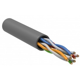 ITK LC1-C5E04-121-R  Витая пара U/UTP 5E 4 х 2 х 24 AWG (0,51 мм) solid LSZH серый (305м)