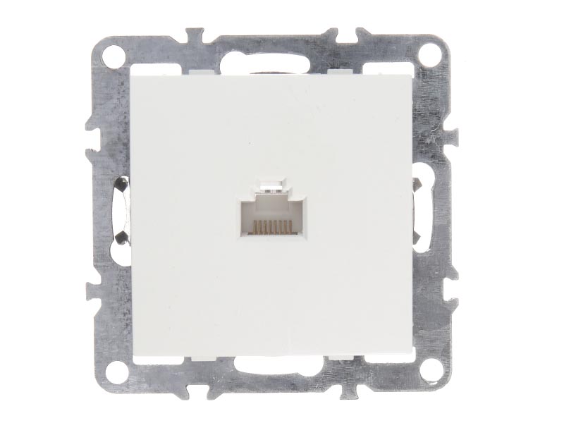 

Technolink Розетка компьютерная TE RJ45 в рамку, cat.5e, неэкран., IP20, белая, Белый