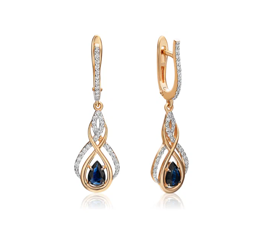 

Серьги подвески из красного золота с бриллиантом PLATINA jewelry 02-0915-00-105-1110-30, 02-0915-00-105-1110-30