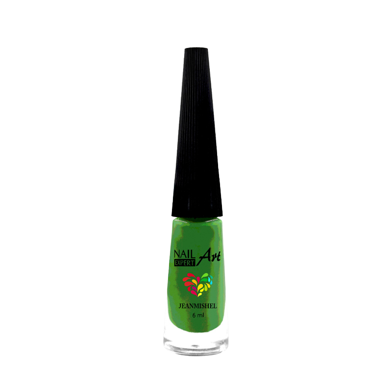 Купить Лак для дизайна ногтей с кисточкой для рисования Jeanmishel Nail Art т.08 Зеленый 6 мл