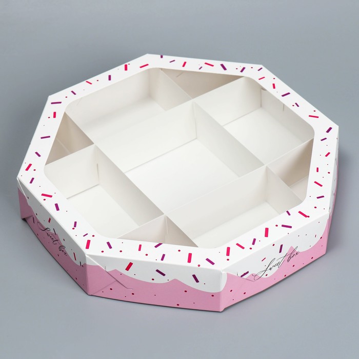 

Коробка складная Sweet box, 29  29  5 см 5 шт., Белый;розовый