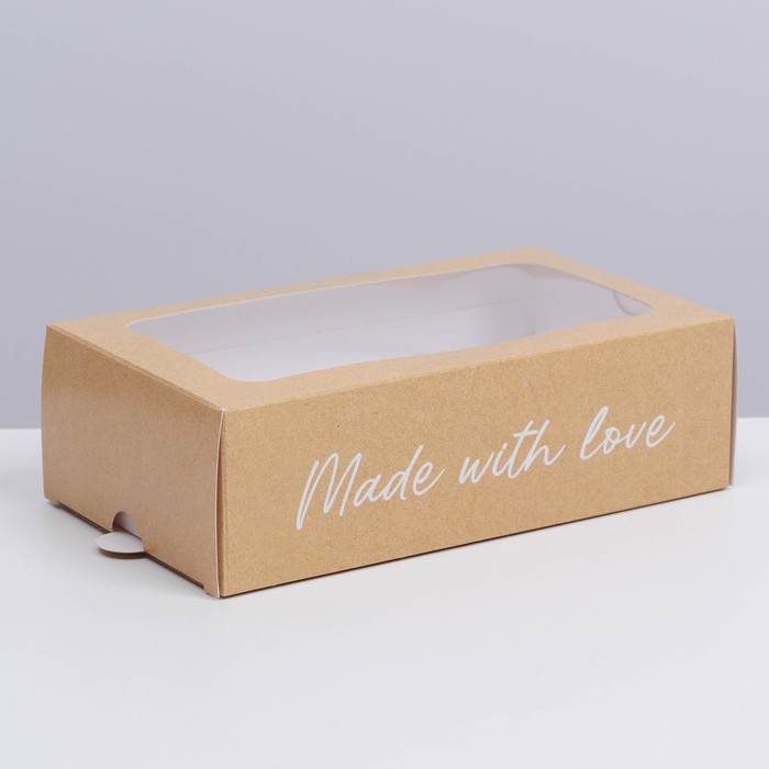 

Коробка складная «Made with love», 18 х 10,5 х 5,5 см, Бежевый